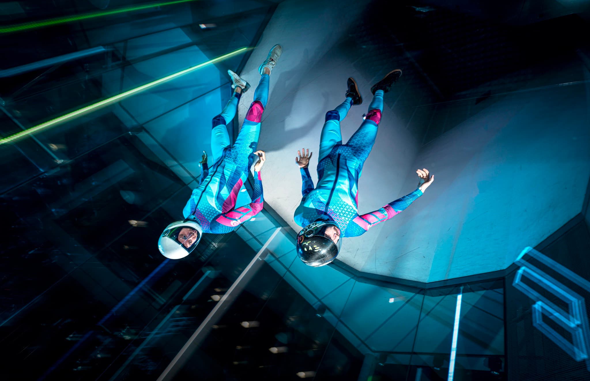 Ed Cracknell and Ibro Kraaijeveld flying freestyle in the wind tunnel